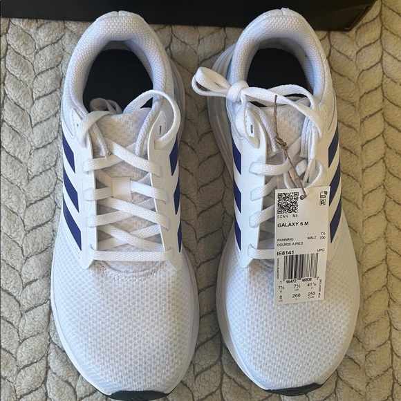 Adidas Galaxy 6 Men’s White and Blue Running Shoes - Picture 3 of 6